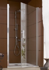 Portes pivotantes douche verre transparent LEDA modle JAZZ OUVERTURE TOTALE