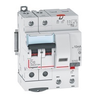 Disjoncteur diffrentiel monoblocs DX3 6000 - 10kA type AC 30mA 4 modules vis/vis courbe C bipolaire 230/400V LEGRAND